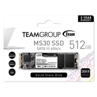 Team MS30 512GB M.2 2280 SATA III SSD - 550MB/s Read Speed Team MS30 512GB M.2 2280 SATA III SSD - 550MB/s Read Speed